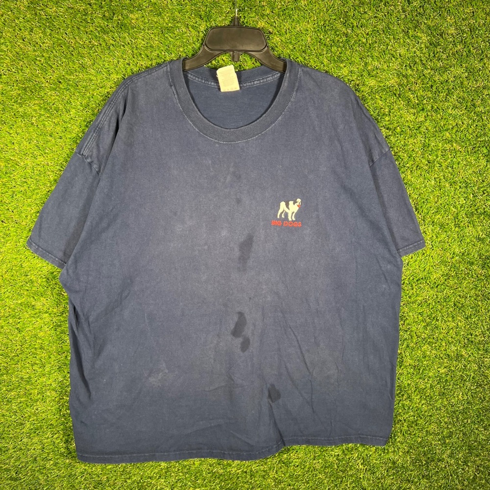 Vintage Big Dogs Big Dog‎ Daddy Navy Blue Graphic T-Shirt Hanes Beefy 3XL